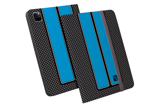 Carbon SS Blue Stripes Folio Wallet for iPad Pro 12.9 (4, 5 and 6 Gen) | ELD