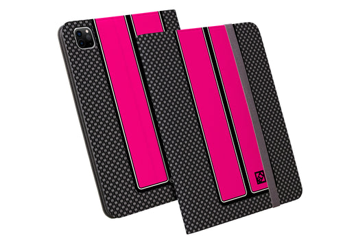 Carbon SS Pink Stripes Folio Wallet for iPad Pro 12.9 (4, 5 and 6 Gen) | ELD