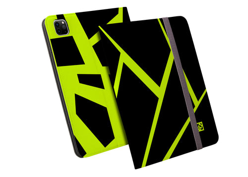 Fractured Black and Green Folio Wallet for iPad Pro 12.9 (4, 5 and 6 Gen) | ELD