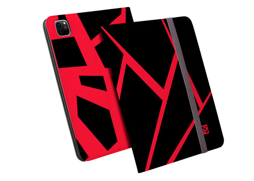 Fractured Black and Red Folio Wallet for iPad Pro 12.9 (4, 5 and 6 Gen) | ELD