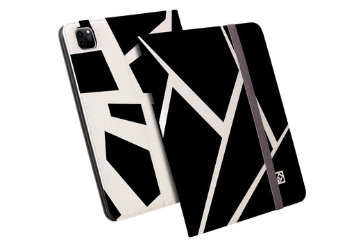 Fractured Black and White Folio Wallet for iPad Pro 12.9 (4, 5 and 6 Gen) | ELD