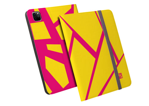 Fractured Yellow and Magenta Folio Wallet for iPad Pro 12.9 (4, 5 and 6 Gen) | ELD