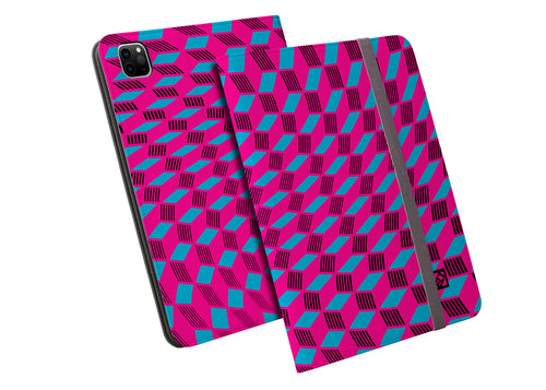 Geo Trip Magenta and Blue Folio Wallet for iPad Pro 12.9 (4, 5 and 6 Gen) | ELD