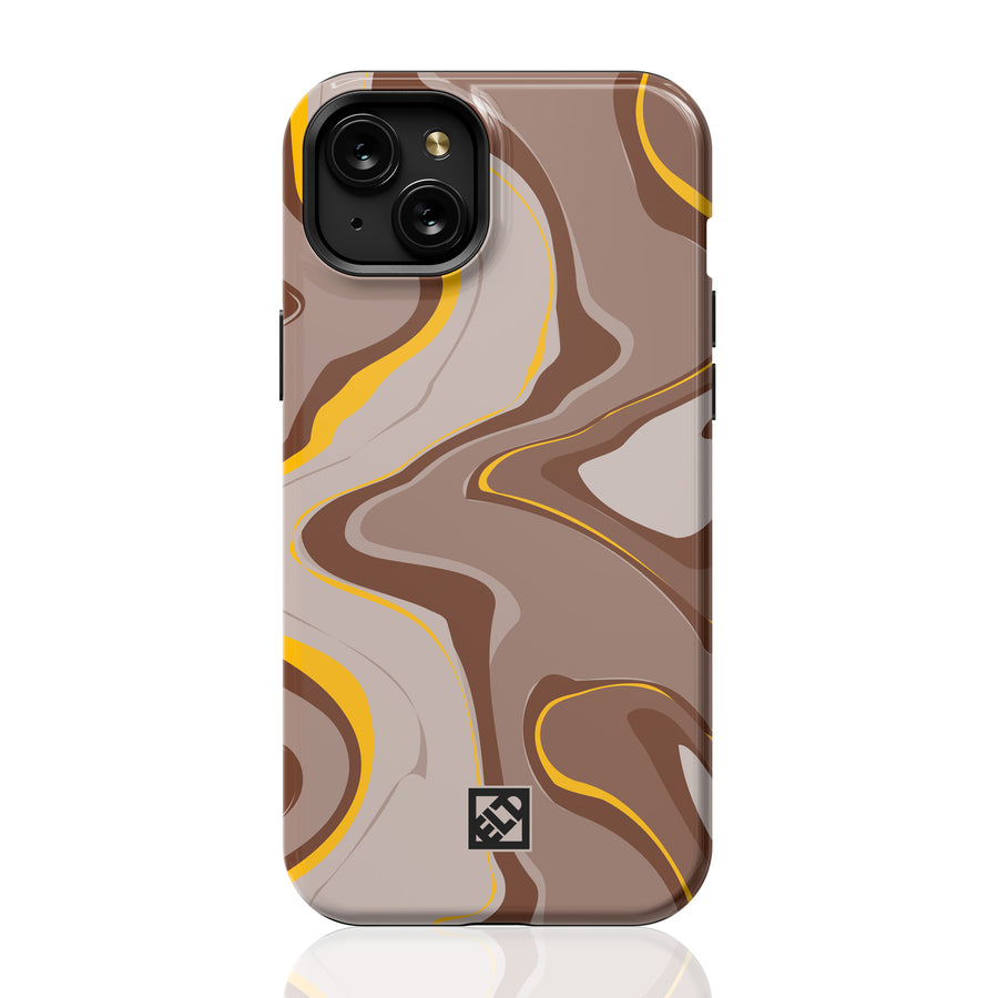 Brown and Yellow Swirl Phone Case