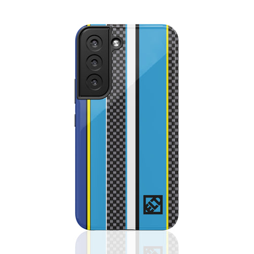 Carbon Stripes Blue Galaxy S22 Series Phone Cases | ELD