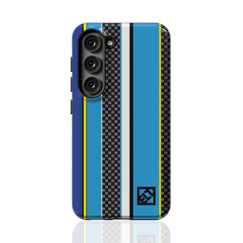 Carbon & Blue Stripes Galaxy S23 Series Phone Cases | ELD