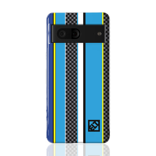 Carbon Stripes Blue Pixel 7 Phone Cases | ELD