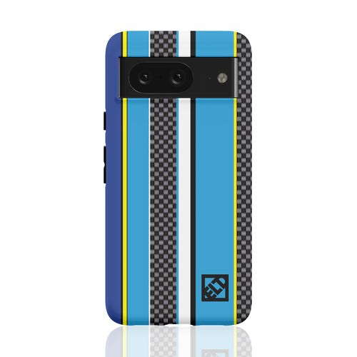 Carbon & Blue Stripes Pixel 8 Phone Cases | ELD