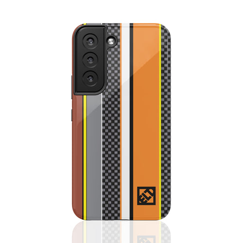 Carbon Stripes Orange Galaxy S22 Series Phone Cases | ELD