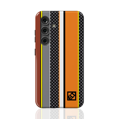 Carbon Stripes Orange Galaxy S24 Series Phone Cases | ELD