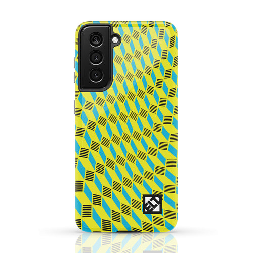 Geo Trip Yellow & Blue  Galaxy S21 Series Phone Cases | ELD