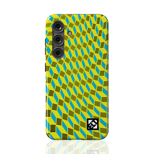 Geo Trip Yellow & Blue Galaxy S24 Series Phone Cases | ELD