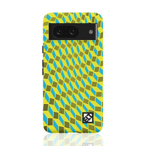 Geo Trip Yellow & Blue Pixel 8 Phone Cases | ELD