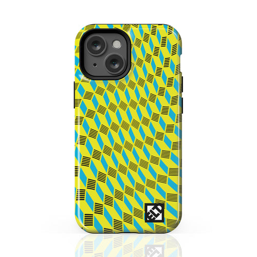 Geo Trip Yellow & Blue iPhone 13 Series Phone Cases | ELD