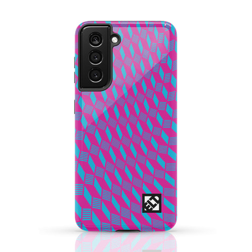 Geo Trip Magenta & Blue Galaxy S21 Series Phone Cases | ELD