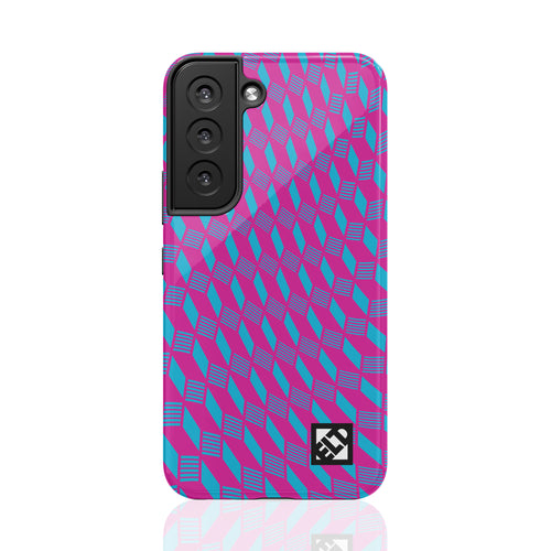 Geo Trip Magenta & Blue Galaxy S22 Series Phone Cases | ELD