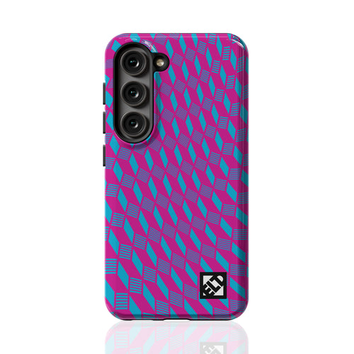 Geo Trip Magenta & Blue Galaxy S23 Series Phone Cases | ELD