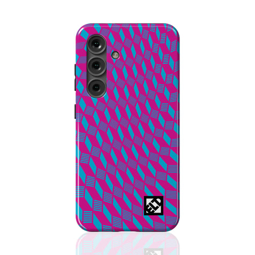 Geo Trip Magenta & Blue Galaxy S24 Series Phone Cases | ELD