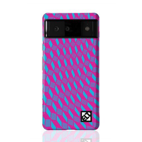 Geo Trip Magenta & Blue Pixel 6 Series Phone Cases | ELD