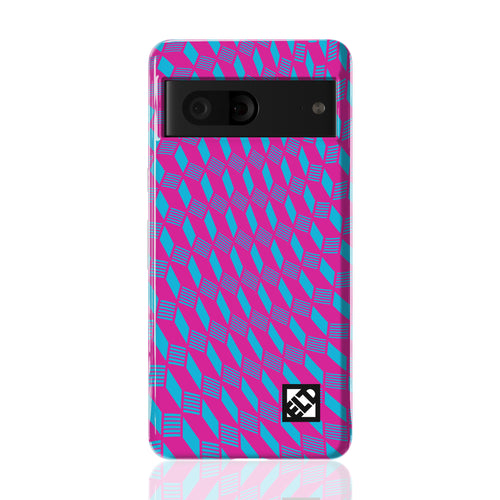 Geo Trip Magenta & Blue Pixel 7 Phone Cases | ELD