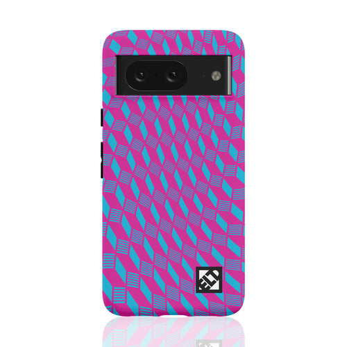 Geo Trip Magenta & Blue Pixel 8 Phone Cases | ELD