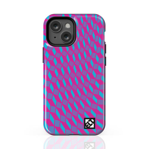 Geo Trip Magenta & Blue iPhone 13 Series Phone Cases | ELD