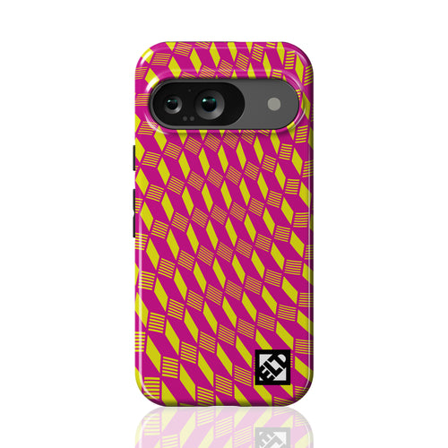 Geo Trip Magenta & Yellow Pixel 9 Phone Cases | ELD