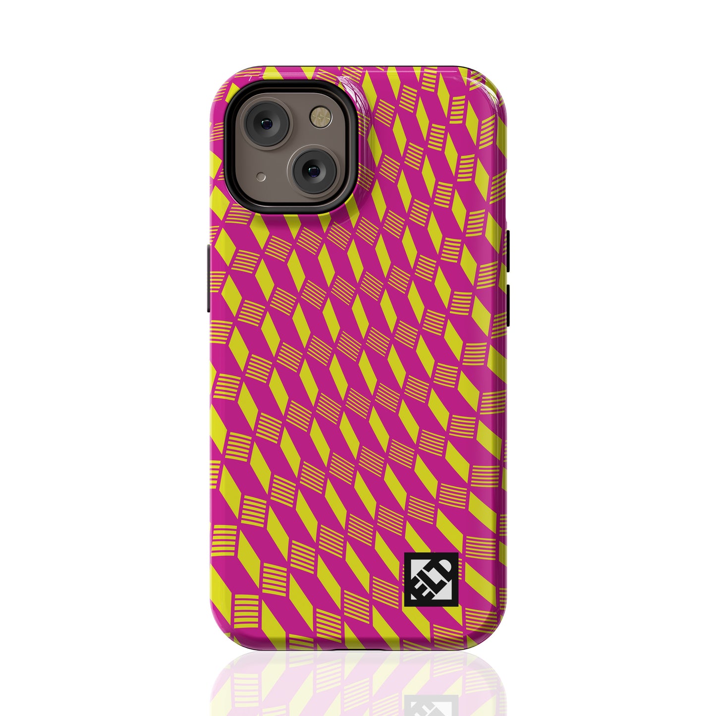 Geo Trip Magenta & Yellow iPhone 14 Series Phone Cases | ELD