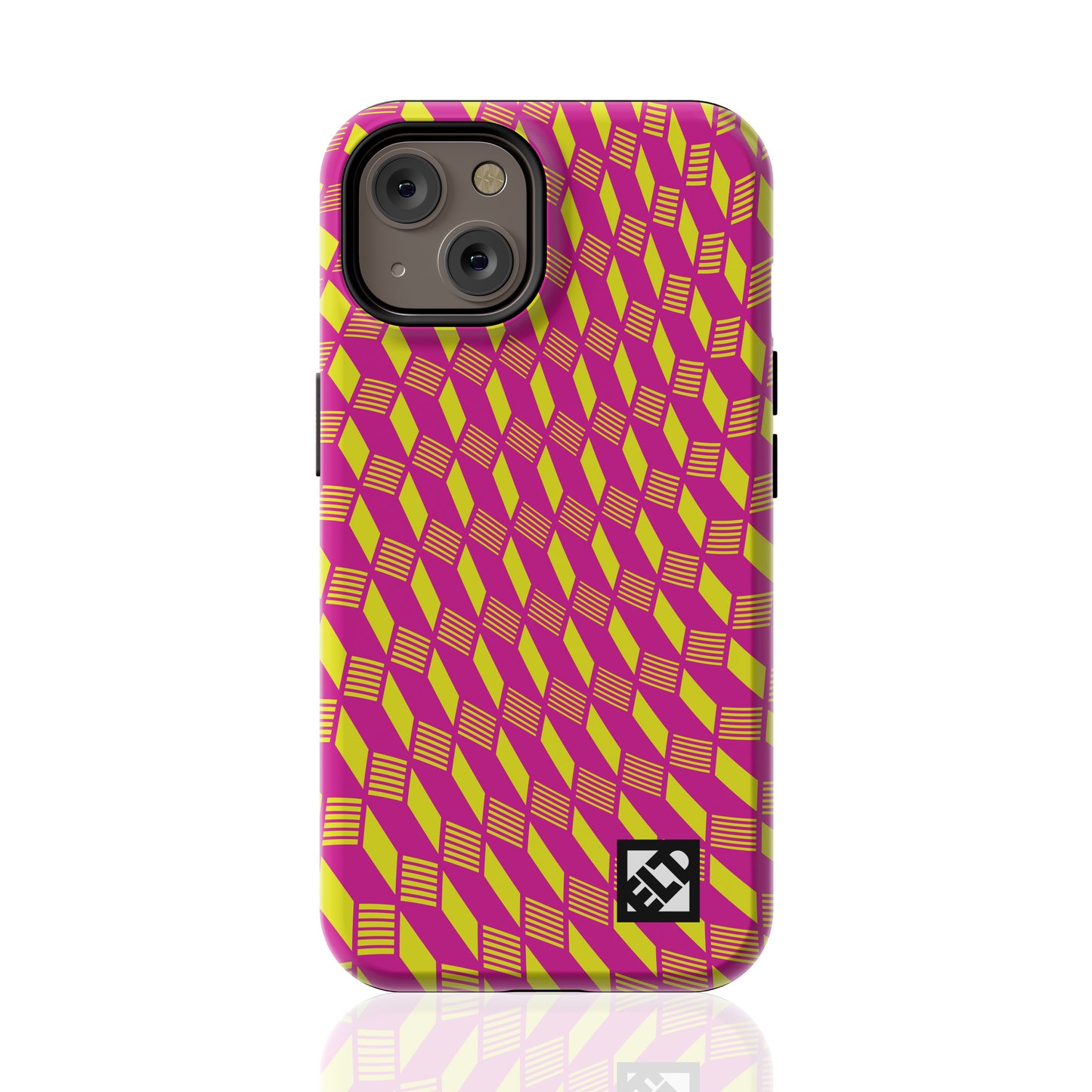 Geo Trip Magenta & Yellow iPhone 14 Series Phone Cases | ELD