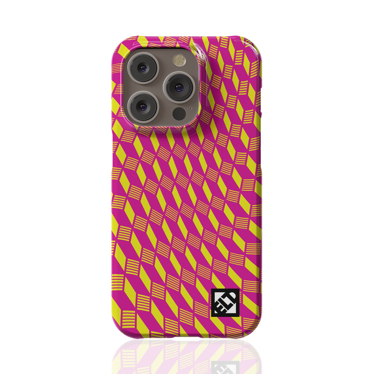 Geo Trip Magenta & Yellow iPhone 14 Series Phone Cases | ELD