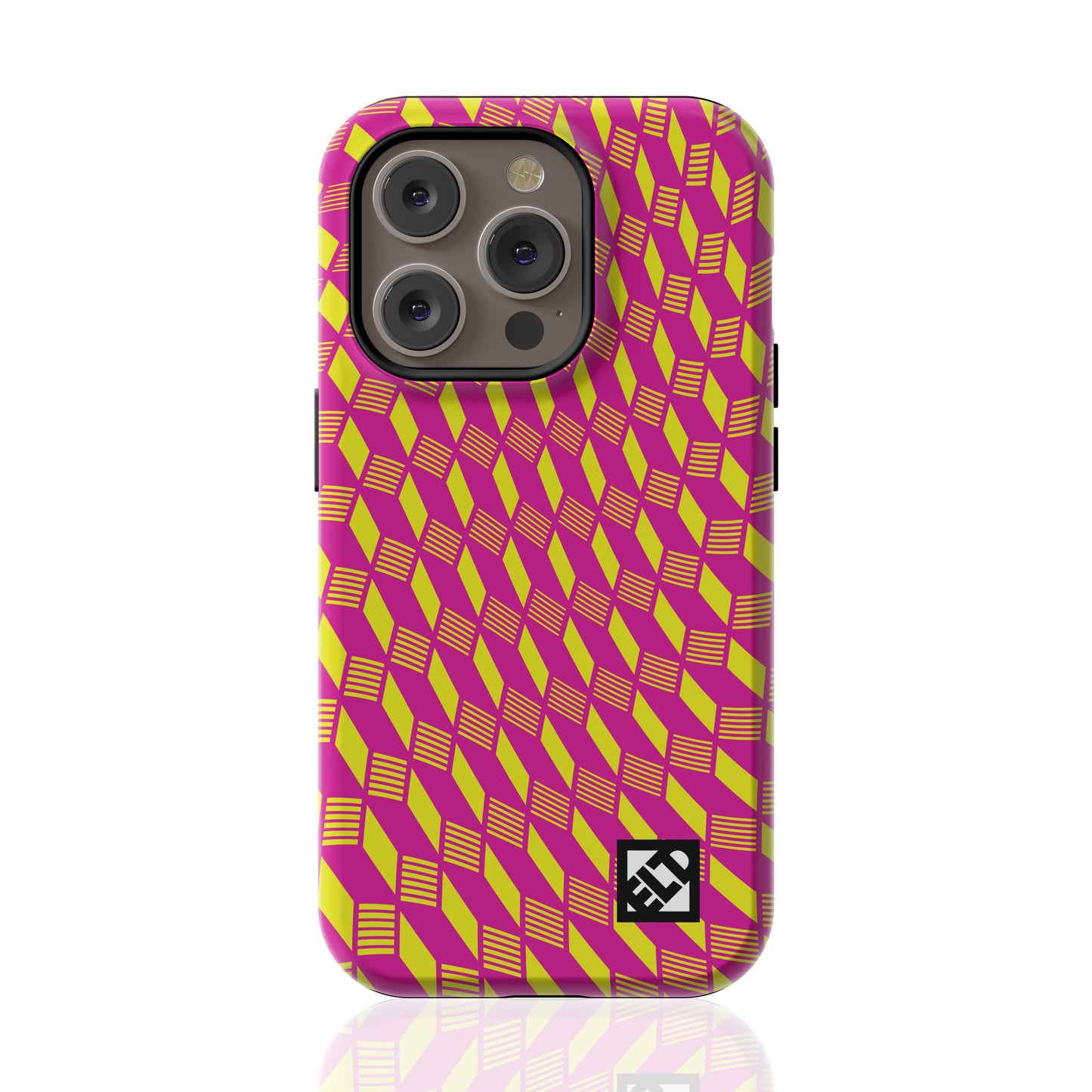 Geo Trip Magenta & Yellow iPhone 14 Series Phone Cases | ELD