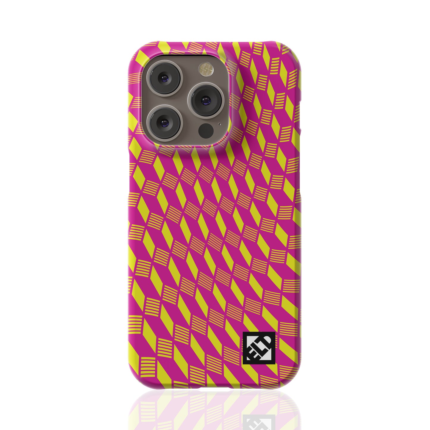 Geo Trip Magenta & Yellow iPhone 14 Series Phone Cases | ELD