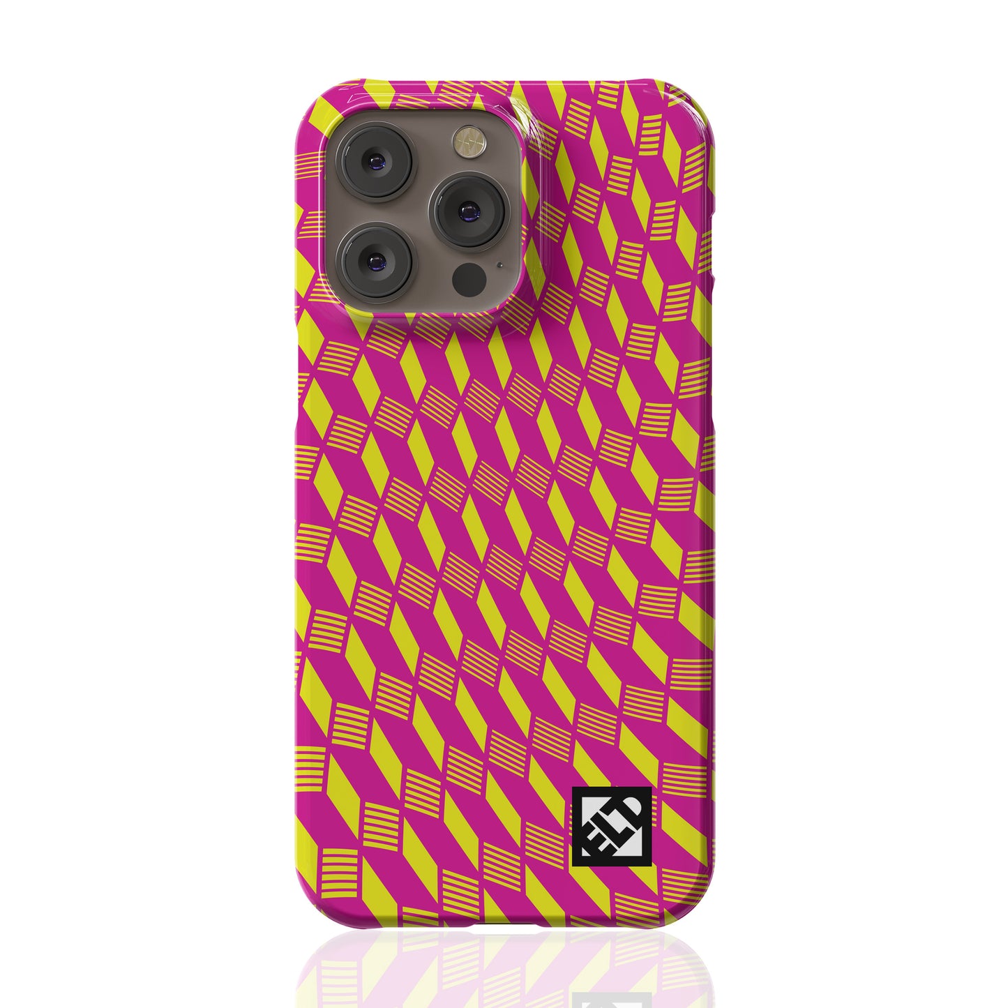 Geo Trip Magenta & Yellow iPhone 14 Series Phone Cases | ELD