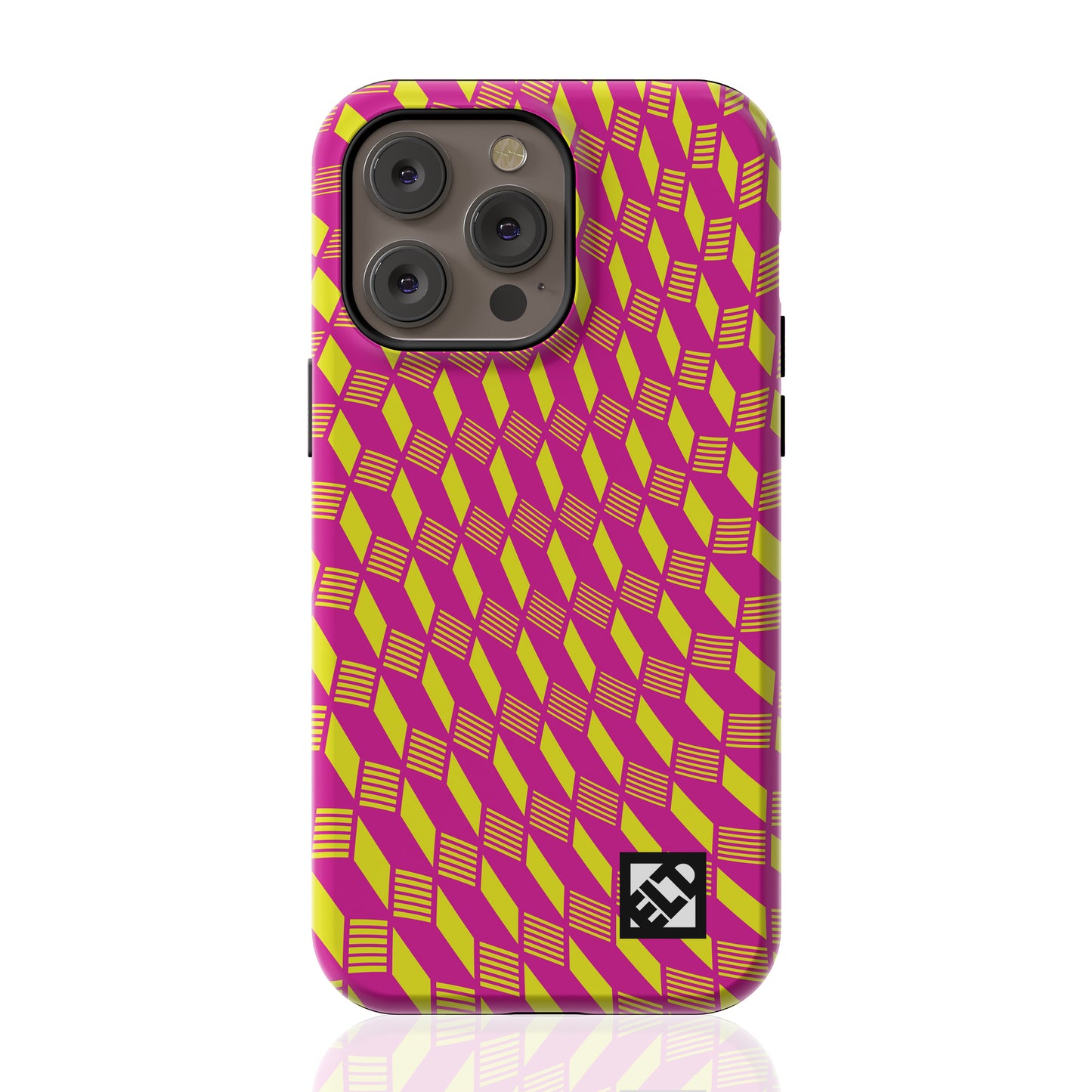 Geo Trip Magenta & Yellow iPhone 14 Series Phone Cases | ELD