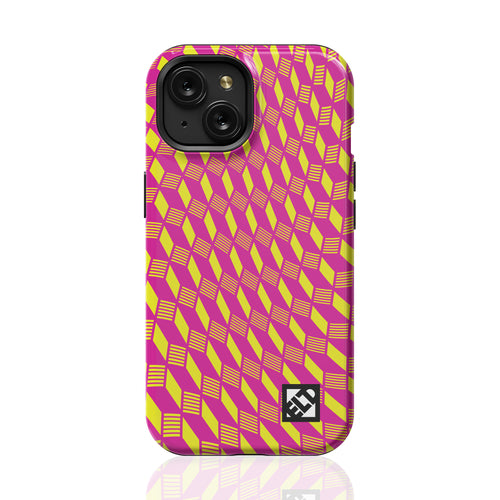 Geo Trip Magenta & Yellow iPhone 15 Series Phone Cases | ELD