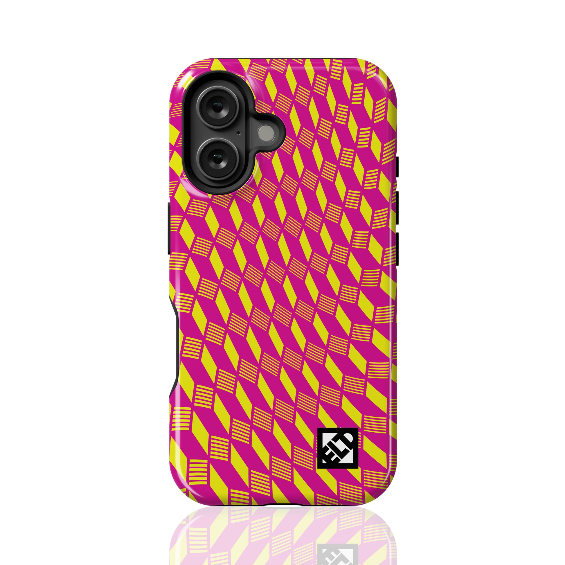 Geometric Wave in Magenta & Yellow for iPhone 16 Series Phone Cases Geometric Wave in Magenta & Yellow for iPhone 16 Series Phone Cases