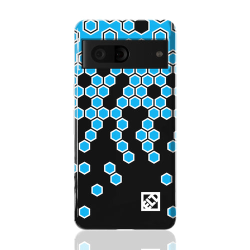 Hex Blue Fade to Black Pixel 7 Phone Cases | ELD