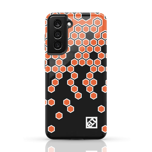 Hex Orange Fade to Black Galaxy S21 Series Phone Cases | ELD