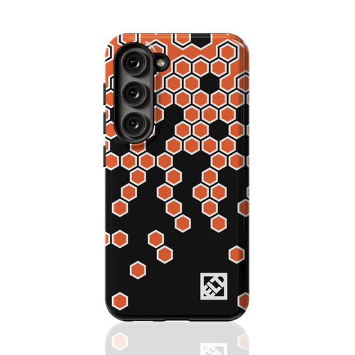 Hex Orange Fade to Black Galaxy S23 Series Phone Cases | ELD