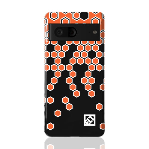 Hex Orange Fade to Black Pixel 7 Phone Cases | ELD