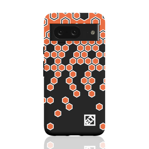 Hex Orange Fade to Black Pixel 8 Phone Cases | ELD