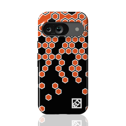 Hex Orange Fade to Black Pixel 9 Phone Cases | ELD