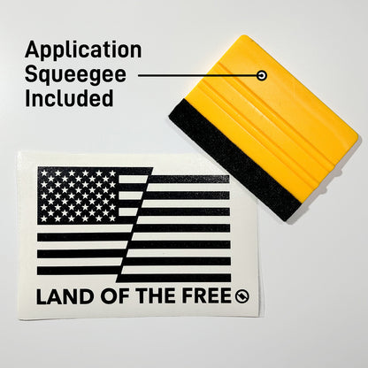 Waving American Flag Vinyl Decals - Land of the Free and Home of the Brave | ELD