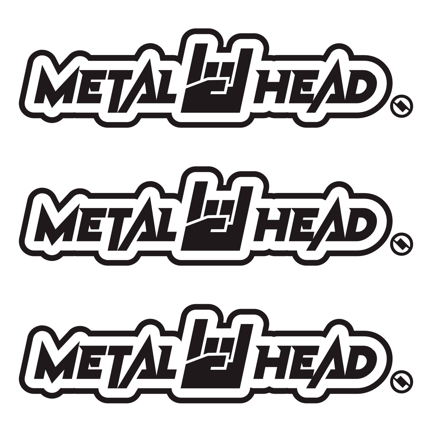 Black 6 inch, Metalhead Horns Hand, vinyl decal 3 pack bundle.