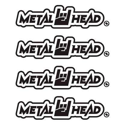 Black 6 inch, Metalhead Horns Hand, vinyl decal 4 pack bundle.