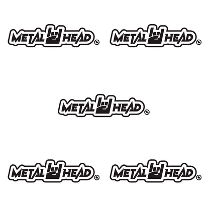Black 6 inch, Metalhead Horns Hand, vinyl decal 5 pack bundle.