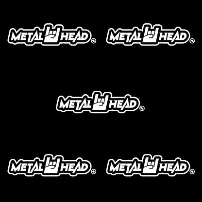 White 6 inch, Metalhead Horns Hand, vinyl decal 5 pack bundle.