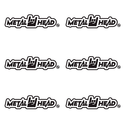 Black 6 inch, Metalhead Horns Hand, vinyl decal 6 pack bundle.