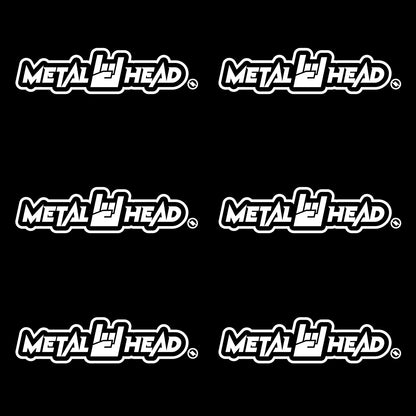 White 6 inch, Metalhead Horns Hand, vinyl decal 6 pack bundle.