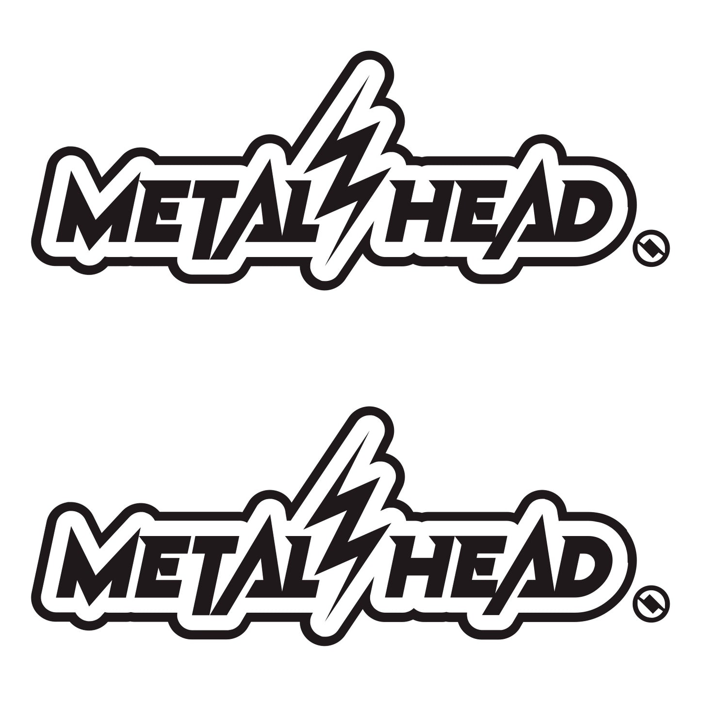 Black 6 inch, Metalhead Lightning  Bolt, vinyl decal 2 pack bundle.